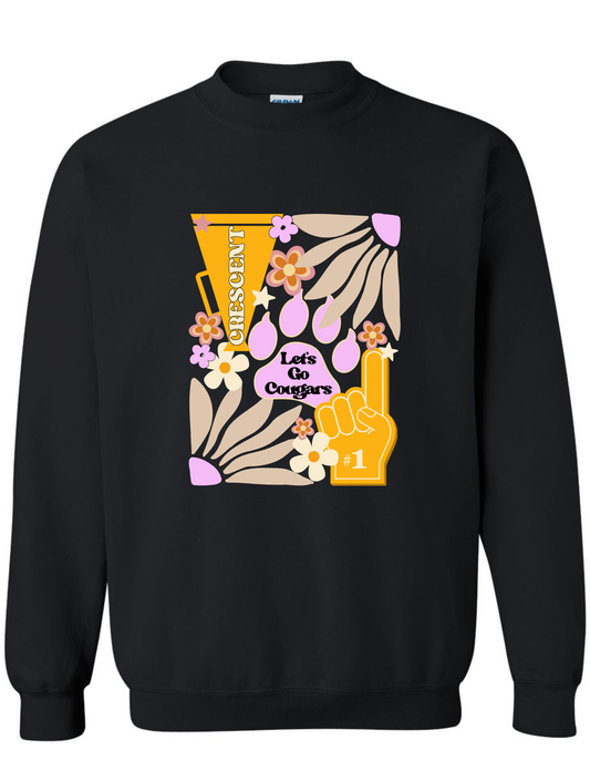 COUGARS RETRO BLACK CREWNECK SWEATSHIRT