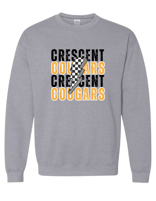 COUGARS BOLT GRAY CREWNECK SWEATSHIRT