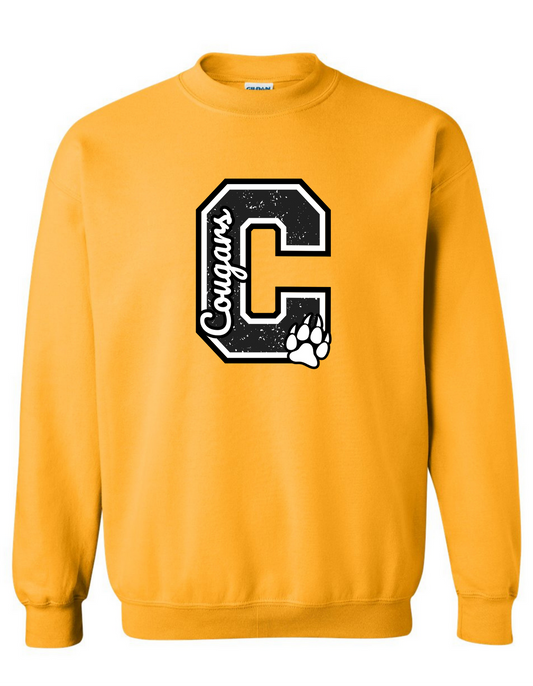 COUGARS THE BIG "C" GOLDEN CREWNECK SWEATSHIRT