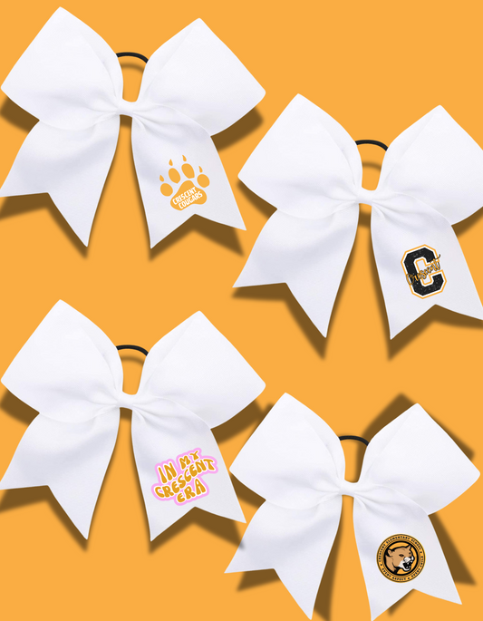 COUGARS CHEER BOWS-WHITE